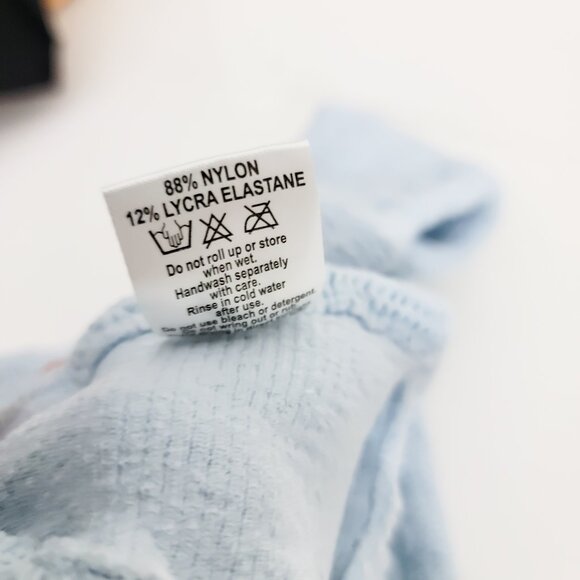 Hunza G Ariel Twist Front Bandeau Bikini Top Baby Blue OS - Picture 4 of 5